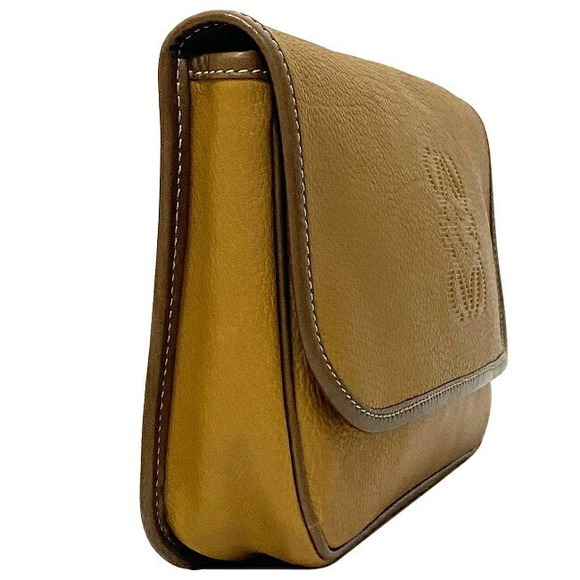 Loewe Shoulder Bag Brown Clutch flap Bag hand Leather Anagram soft - Picture 1 of 9